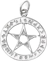 Pendentif chaîne pentagramme argent 25 mm avec bord de rune