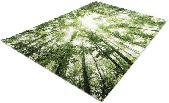 Merinos Bomen Desing Vloerkleed - Belis - 22103-40 Groen - 160x230 cm