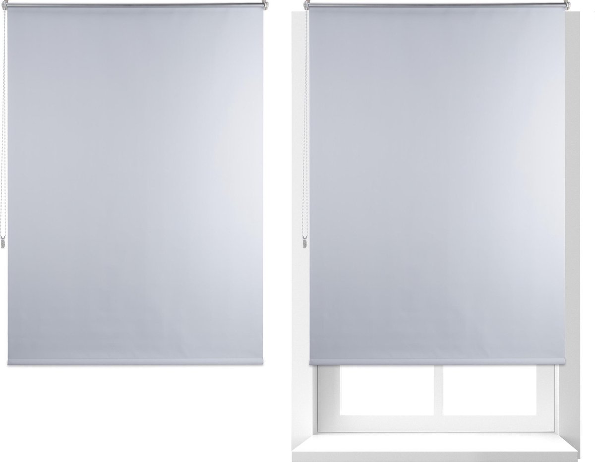 Relaxdays 2 x thermo rolgordijn wit - isolerend - zonder boren - verduisterend - 110x160cm
