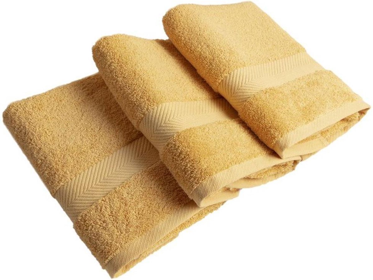 Casilin Royal Touch - Handdoek - Oker Geel - 50 cm x 100 cm - Set van 3