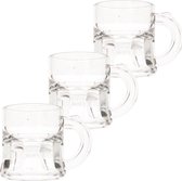 50x Shotglas/shotjes bierpul glaasjes/glazen met handvat 2cl - Herbruikbare shotglazen - Oktoberfest/kroeg/bar/cafe shot/shotjes glazen