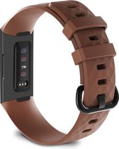 watchbands-shop.nl Siliconen bandje - Fitbit Charge 3 - Bruin - Small