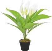 Kunstplant met pot Anthurium 55 cm wit