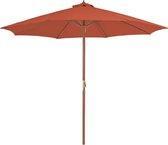 Tuinparasol met houten paal 300 cm terracotta