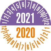 Keuringssticker jaartal 2021, 2020, 25 mm, 21 stuks per vel