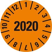 Keuringssticker met heel jaartal, boekje 25 mm - 105 per boekje 2020