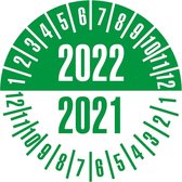 Keuringssticker jaartal 2022, 2021, 35 mm, 10 stuks per vel