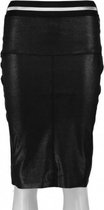 Geisha soepele zwarte shiny superstretch rok suedelook- Maat XS