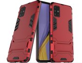 Armor Kickstand Back Cover - Samsung Galaxy A51 Hoesje - Rood