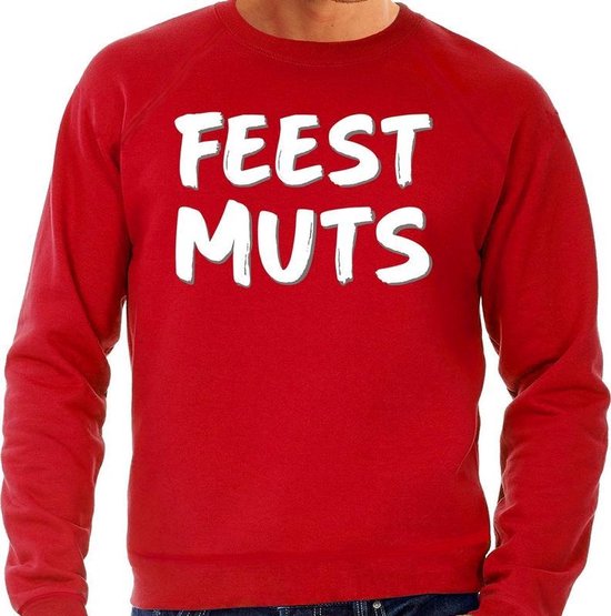 tumor herder daarna Feest muts sweater / trui rood met witte letters voor heren - fun tekst  truien /... | bol.com