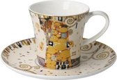 Goebel - Gustav Klimt | Kop en schotel De Vervulling | Porselein - 350ml - met echt goud