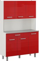 Buffetkast Pixel 120cm - hoogglans rood