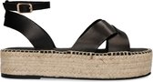 Sacha - Dames - Zwarte sandalen met plateau zool - Maat 42