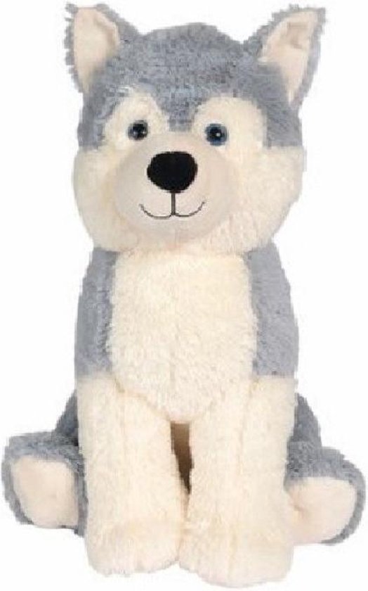 Pluche grijs/witte Husky hond knuffel 50 cm -Honden huisdieren knuffels -  Speelgoed... | bol.com