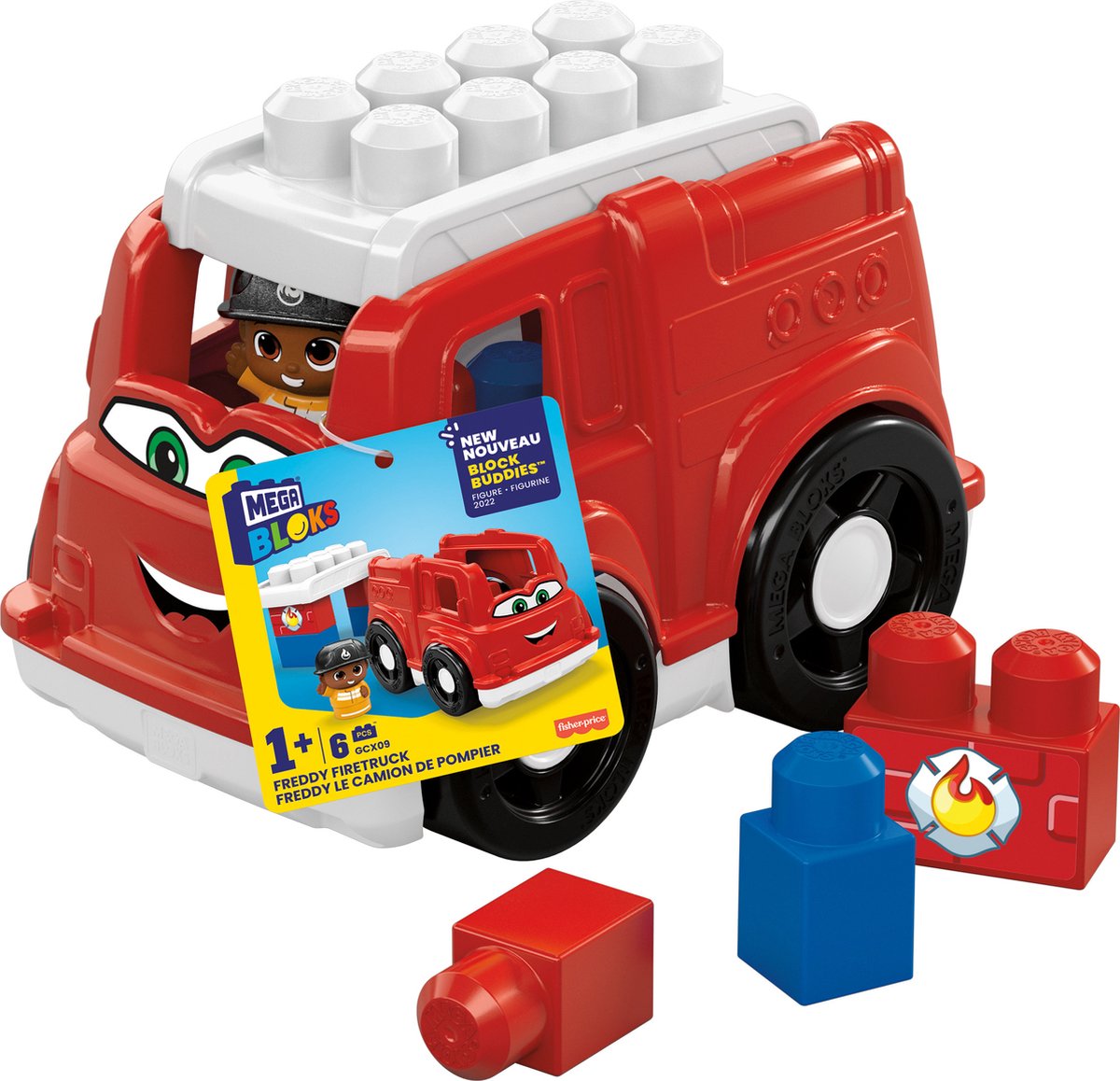 MEGA Bloks Freddy Brandweerwagen - 6 bouwstenen