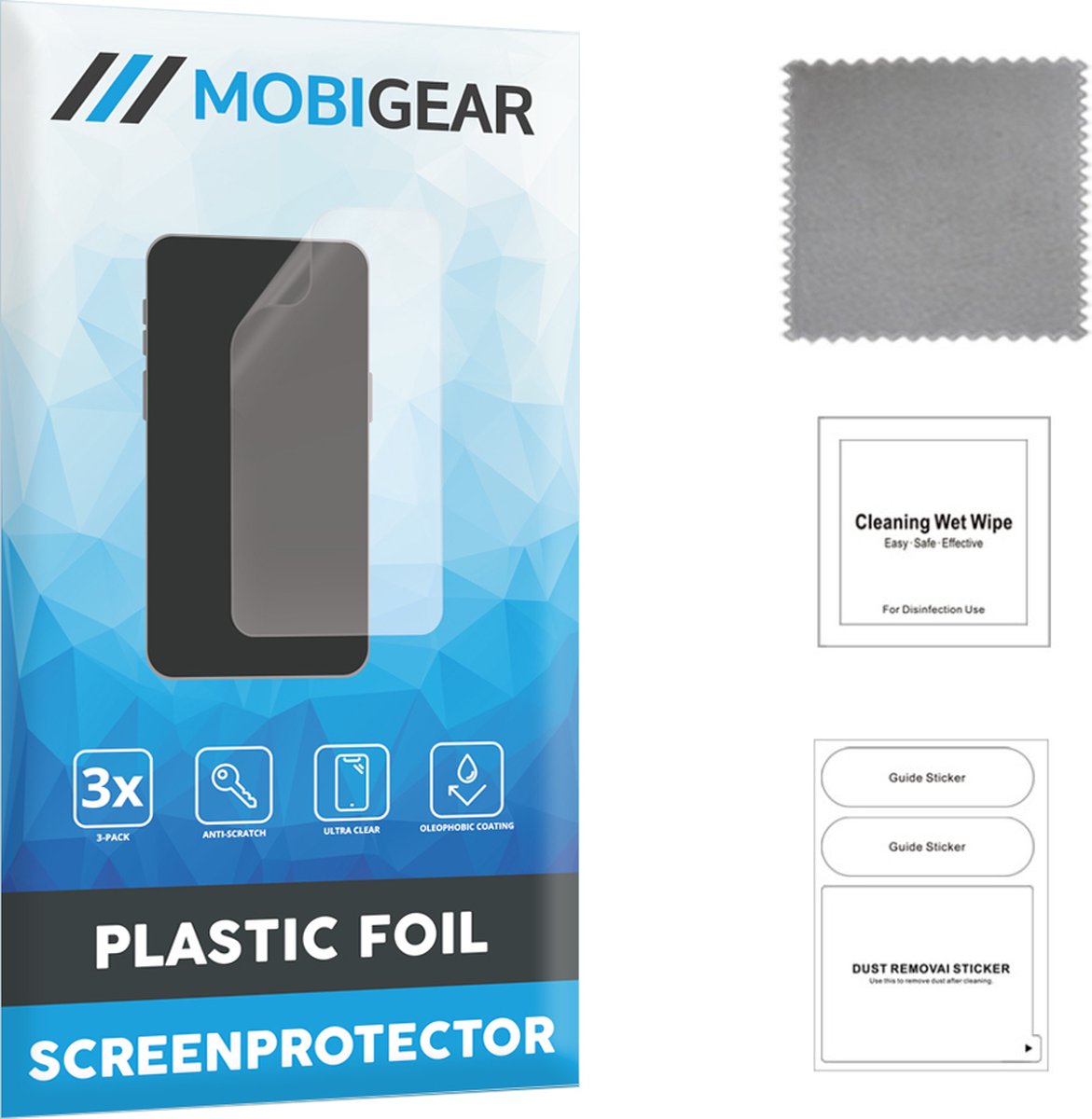 Mobigear Screenprotector geschikt voor OPPO Reno 11F | Mobigear Screenprotector Folie - Case Friendly (3-Pack)