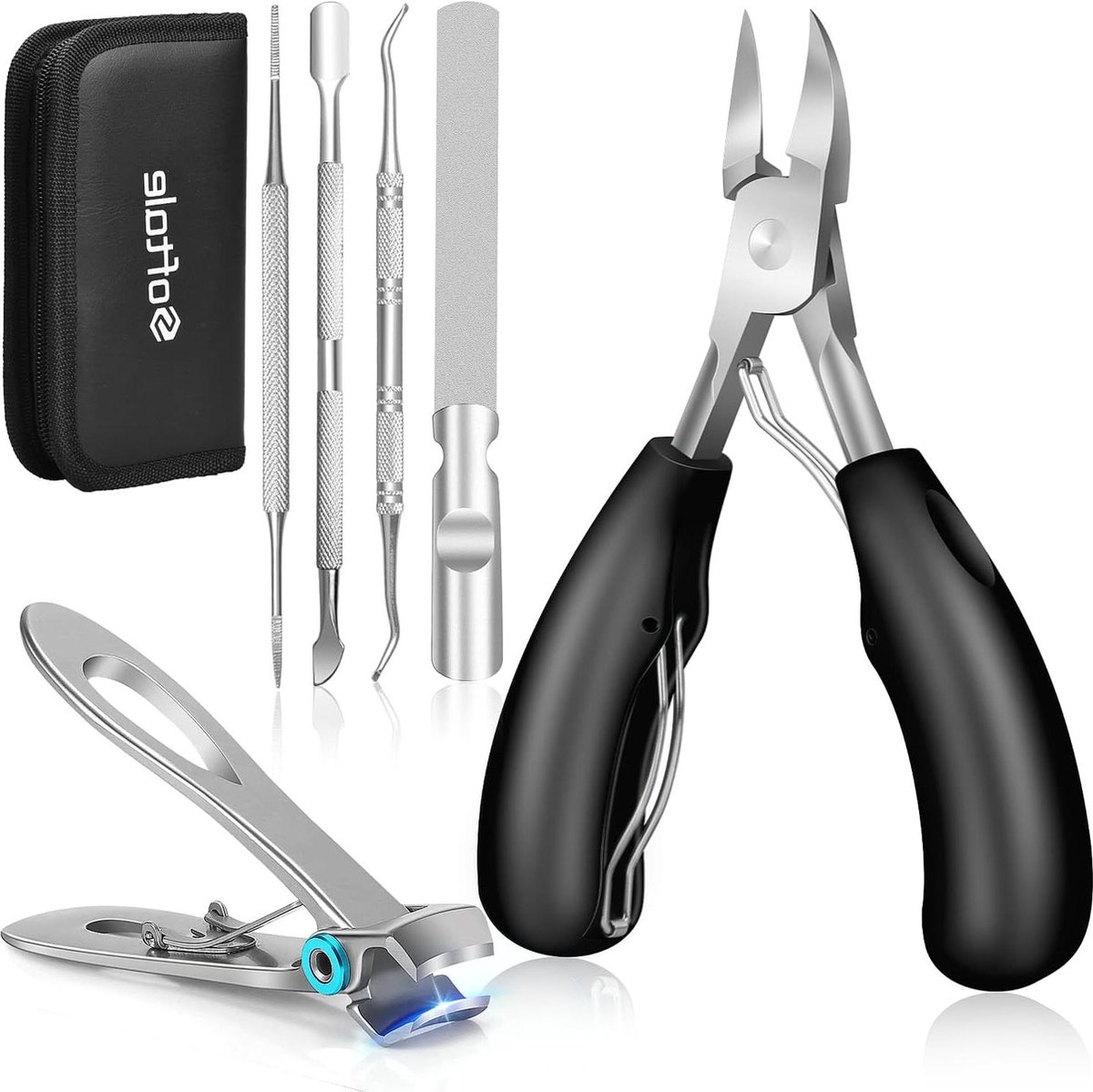 Goedkoopste Teennagelknippers voor dikke of ingegroeide nagels - professionele podotherapeutische tool voor senioren - zware roestvrijstalen teennageltrimmer met zachte grip en nagelvijl