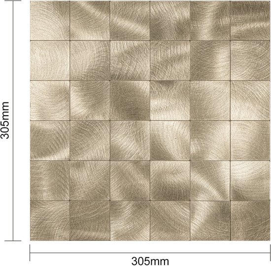 305mm x 305mm geborsteld gouden paneel met ronddraaiend patroon.