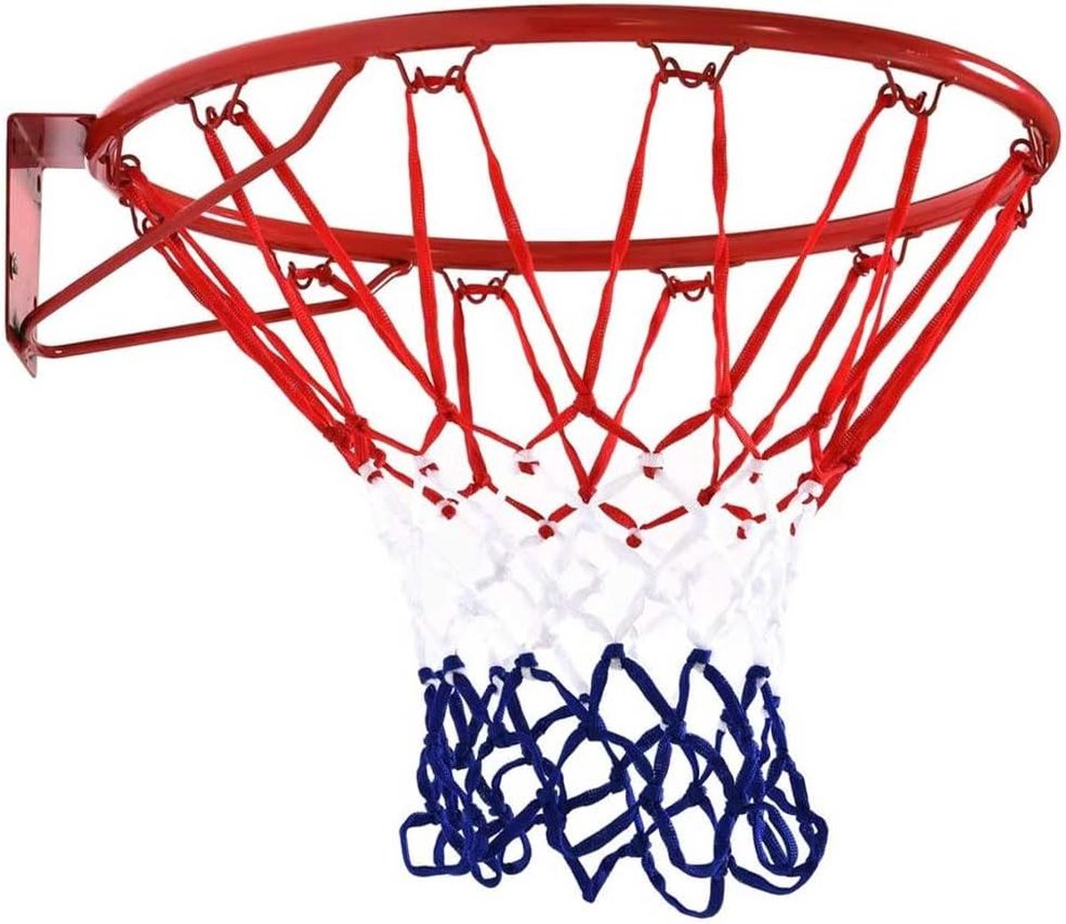Basketbalkorf voor aan de muur - Metaal ring met nylon net - Diameter 45 cm - Buiten en tuin - Montageset inclusief - Sport spel