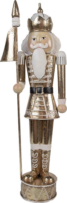 Clayre & Eef Kerstdecoratie Notenkraker 40 cm Goudkleurig Metaal