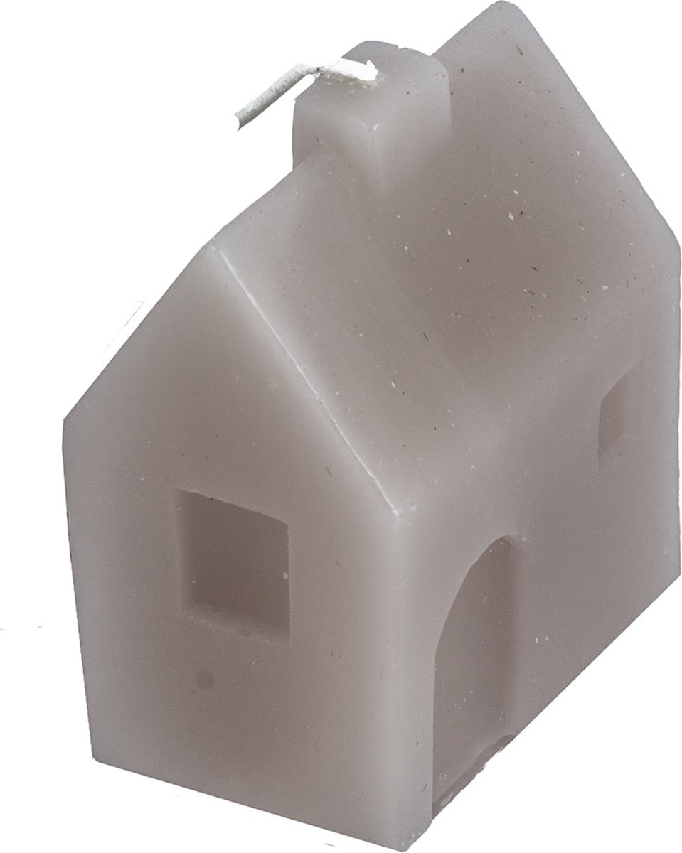 HomeBound by KY | Kaars huis taupe | 6,2x4x8cm | figuurkaars huis