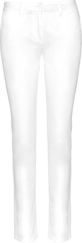 Pantalon Femme 36 NL (38 FR) Kariban White 98% Katoen, 2% Élasthanne