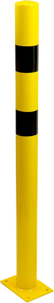 Stalen rampaal voor vloermontage Ø 76 mm, hoogte 120 cm