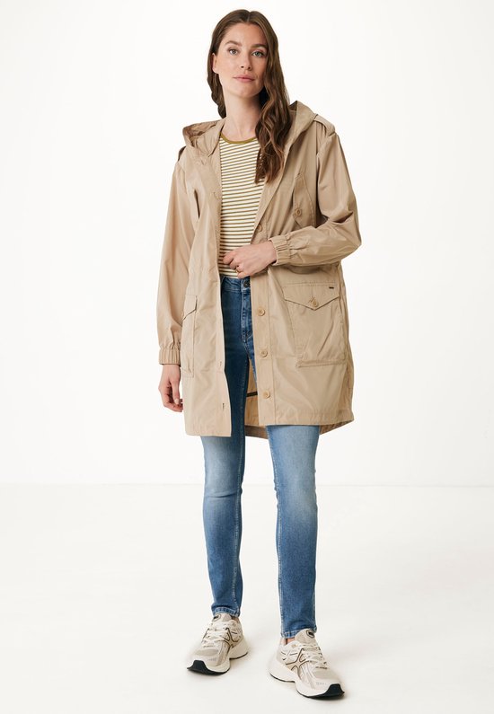 Parka Jacket With Chest Pockets Dames - Beige - Maat XXL