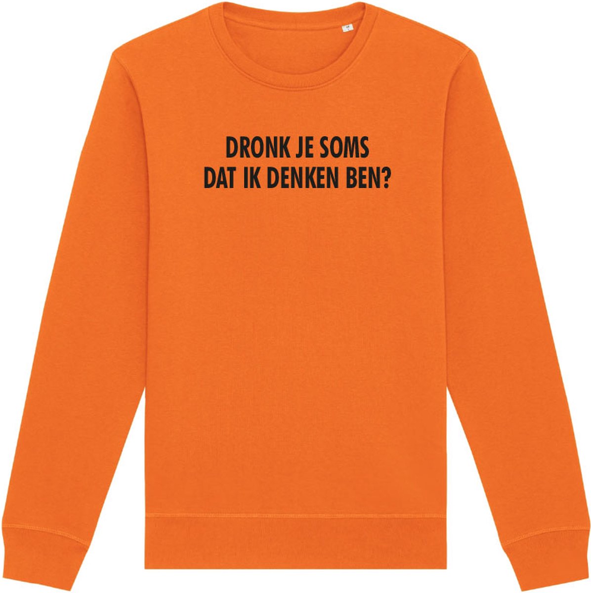 Sweater oranje XL - Dronk je soms dat ik denken ben - soBAD. - Koningsdag - Unisex - Oranje - Sweater dames - Sweater heren - Voetbal - Regular fit
