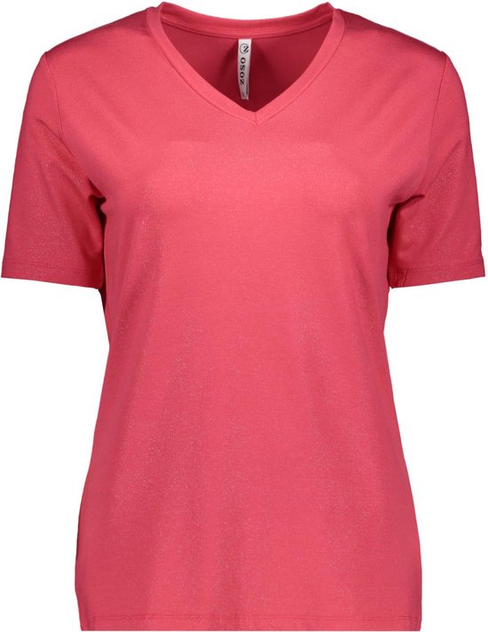 Zoso T-shirt Peggy T Shirt With Spray Print 242 0400 Pink Dames Maat - 3XL