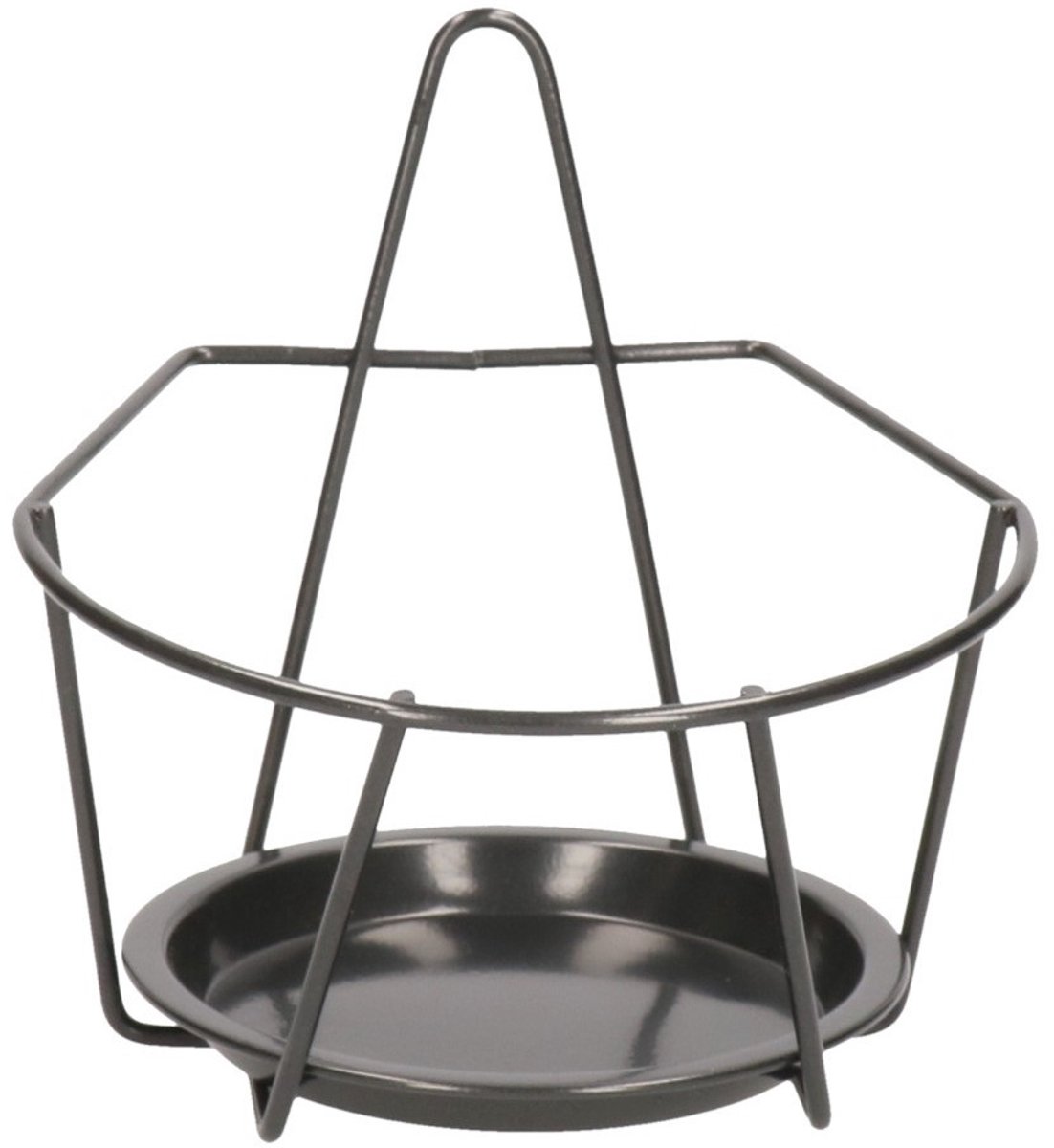 Esschert Design Balkon bloempothouder - bloembak met ophanging - zwart metaal - 17 x 18 x 17 cm - rond