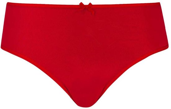 RJ Bodywear Pure Color dames maxi string - donkerrood - Maat: XL