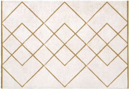 OZAIA Berbers shaggy tapijt - 200 x 290 cm - Wit en goudkleurig - PRYSMI L 290 cm x H 3.5 cm x D 200 cm