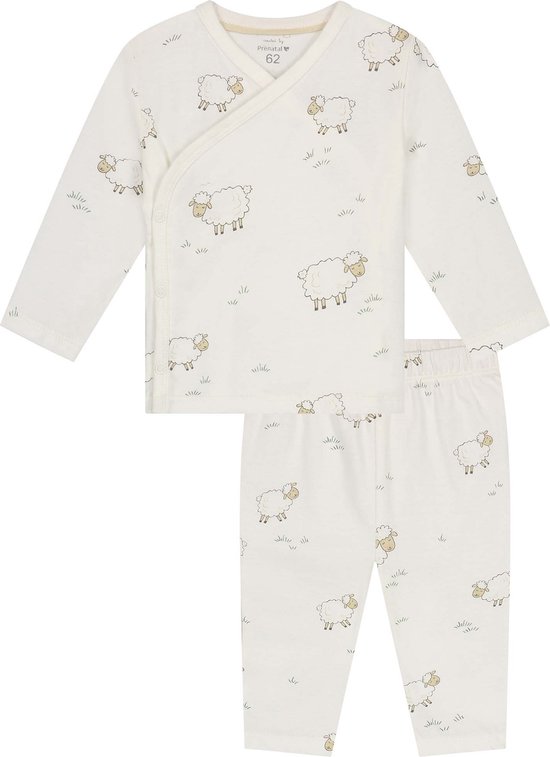 Prénatal baby pyjama Schapen - Meisjes en Jongens - Ivoor Wit - Maat 68