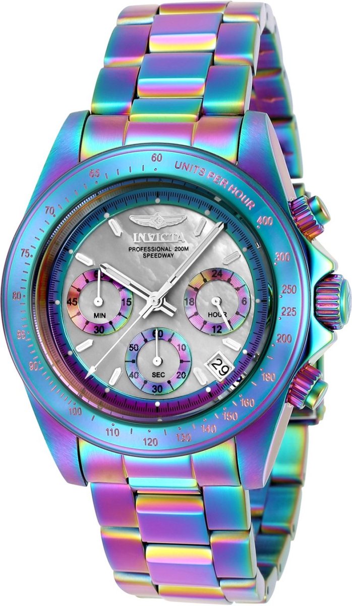 Invicta Speedway 23942 Heren Horloge - Waterdicht - Analoog - Quartz Uurwerk - Roestvrij Staal met zilveren Wijzerplaat - 40mm