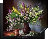 KitchenYeah® Inductie beschermer 65x55 cm - Stilleven - Boeket - Bloemen - Kookplaataccessoires - Afdekplaat voor kookplaat - Inductieplaat mat - Afdekmat voor inductiekookplaat - Keuken decoratie