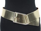 Thimbly Belts Dames brede heupriem goud - dames riem - 6 cm breed - Goud - Echt Nerf Leer - Taille: 95cm - Totale lengte riem: 110cm