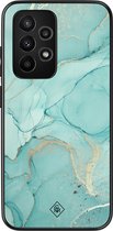 Casimoda® hoesje - Geschikt voor Samsung Galaxy A52 5G - Marmer mint groen - Zwart TPU Backcover - Marmer - Mint