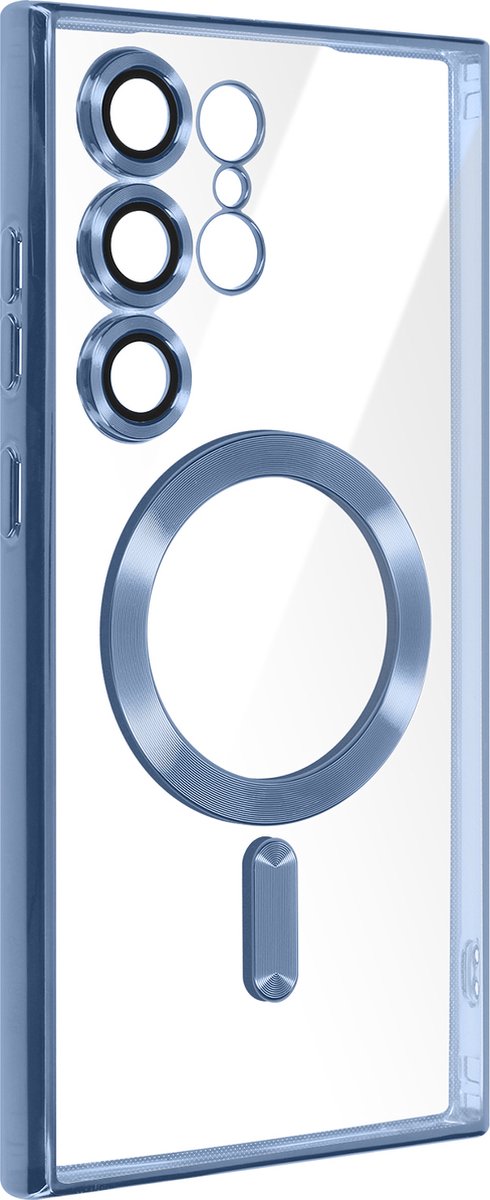Avizar Magsafe-hoes Geschikt voor Samsung Galaxy S24 Ultra Chroom, Blauw