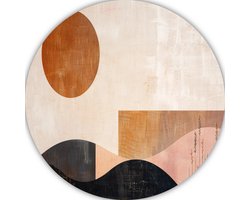 Minimalisme schilderij - Minimalistisch wandcirkels - Muurcirkels Woonkamer - Schilderij vintage - Dibond - Muur kunst muurcirkel aluminium 50x50 cm