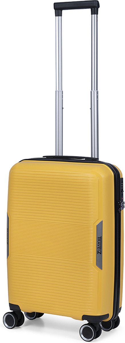 TravelZ Swinger Handbagage koffer 55cm - Sterke Lichtgewicht Trolley met TSA-slot - Geel
