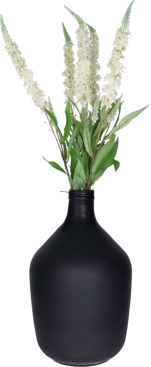 Bellatio Design Kunstbloem bloesemtak ridderspoor - 5x - 76 cm - wit - kunst zijdebloemen - decoratie tak