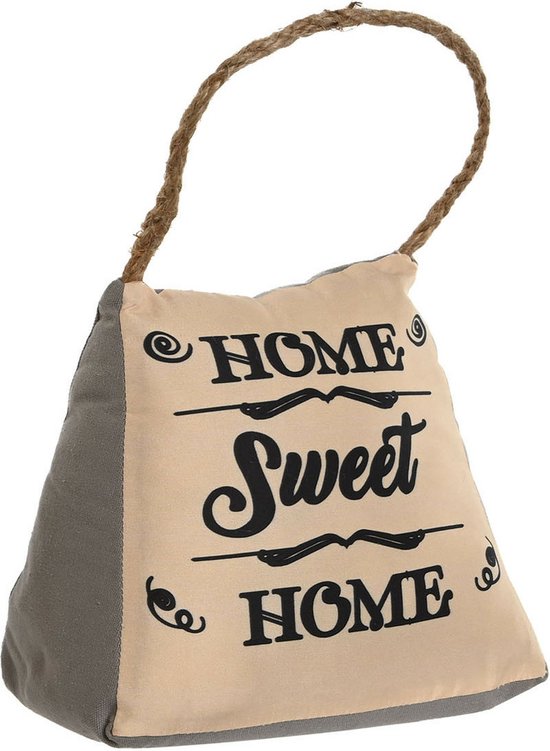 Articles Butée de porte Lofty - 2x - 1 kilo - jute/gris - polyester et sable - 17 x 15 cm - Home Sweet Home - contre le claquement des portes