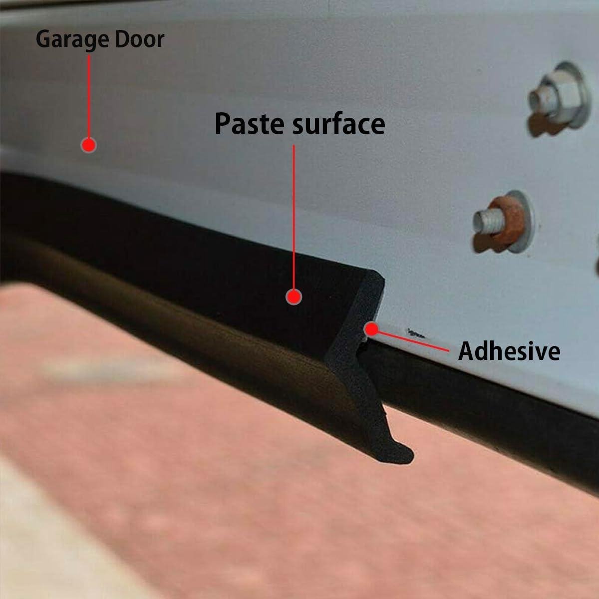 QWORK® 4.8M garagedeur drempelafdichting, garagedeurafdichting, garagedeur vloerafdichting rubber, weerbestendig