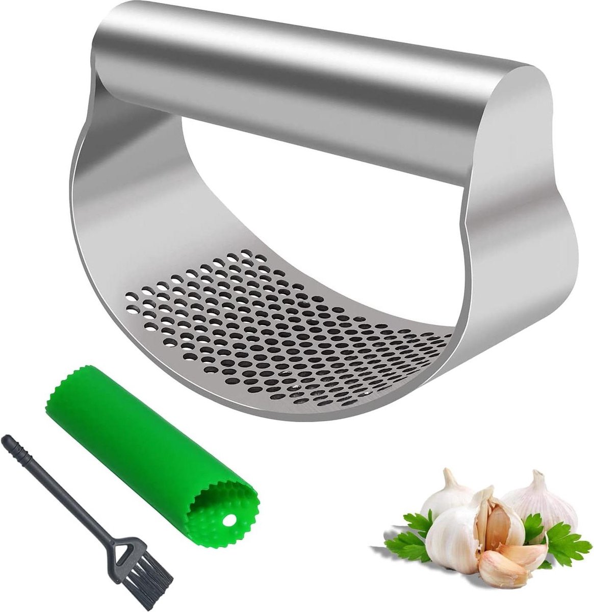 Knoflookpers RVS - Professionele keukenhulp voor het persen van knoflook knoflookpers