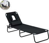LBB Transat - Jardin - Transat - Transat - Chaise de relaxation - Pliable - Résistant aux intempéries - Réglable - Extérieur - Pliable - Zwart