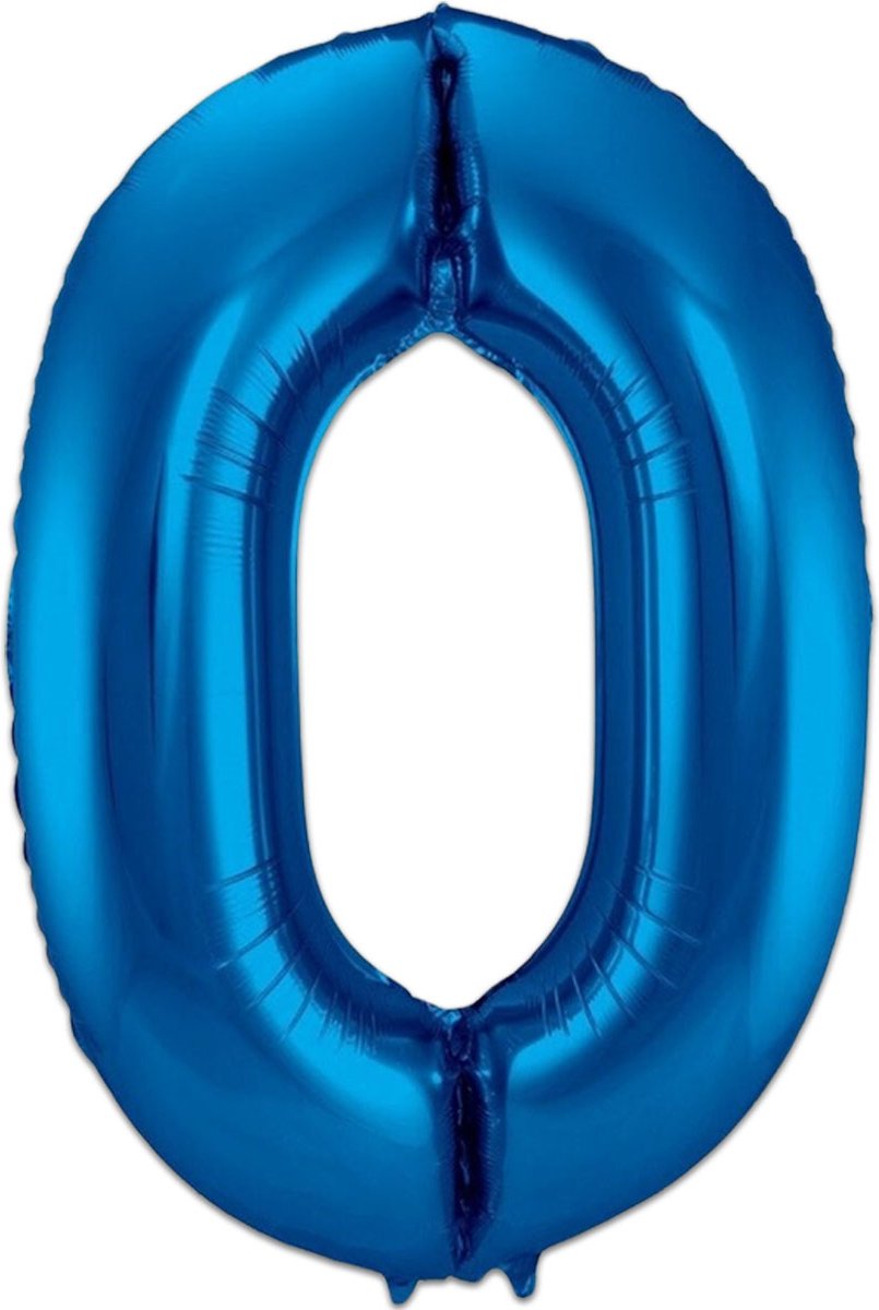 Cijfer Ballonnen Ballon Cijfer 0 Verjaardag Versiering Feest Helium Ballonnen Cijferballon Folieballon Blauw Xl Formaat