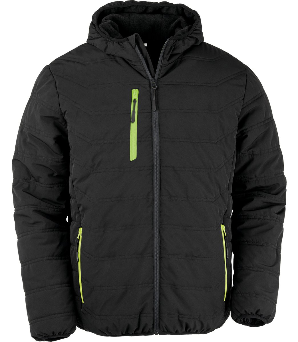 Result Recycled Compass Padded Winter Jacket RT240 /Lime Zwart