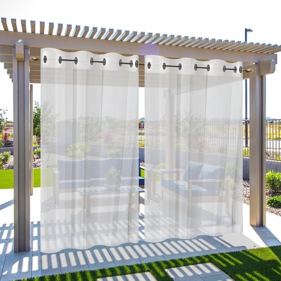 Rideaux véranda extérieur - rideau extérieur imperméable - 132 x 213 cm - 2 pièces - pergola terrasse - tissu extérieur de qualité