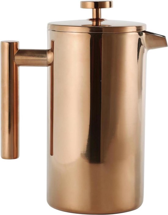 HEEMBURG French Press To Go 430 ml Edelstahl doppelwandig isoliert | auslaufsichere Reise Kaffeepresse | Thermo French Press bruchsicher | Mini Kaffeepresse Reise To Go ohne Strom für 1–2 Tassen